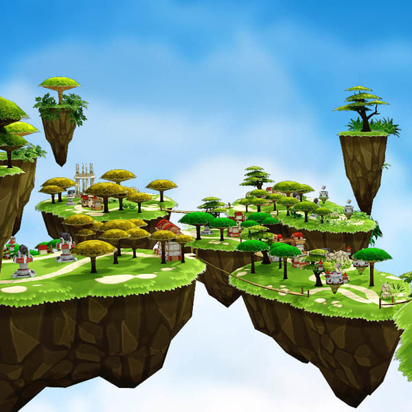 3d islands plants environment