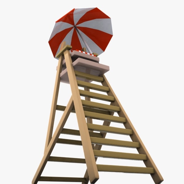 cartoon lifeguard tower 3d 3ds