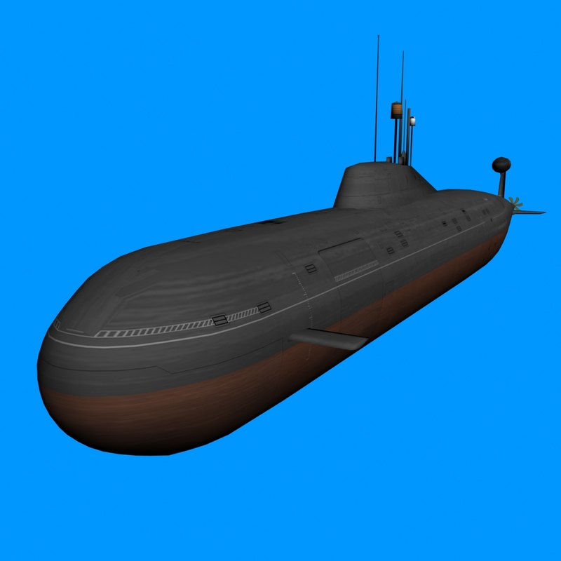 971 Akula Attack Submarine 3d Max