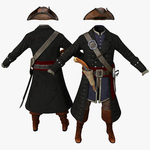 3d pirate costume model