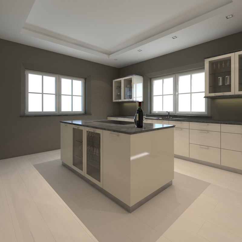 kitchen realistic 3d max