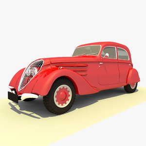 3d classic 1939 peugeot red model