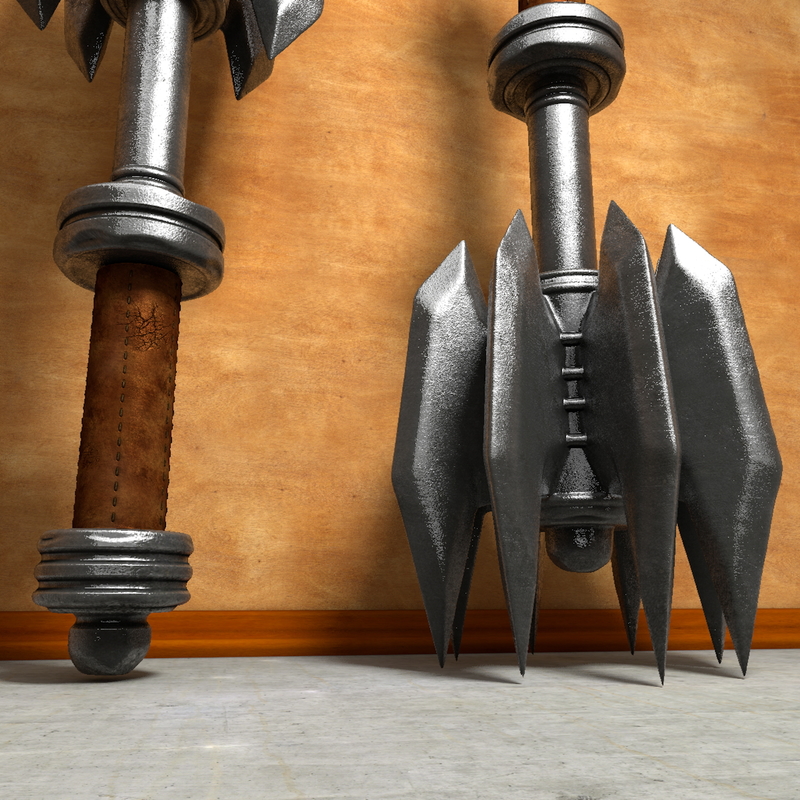 3ds max medieval compact brutal mace