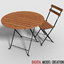 set table furniture bistros 3d obj