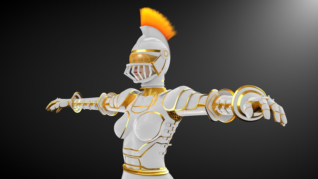 free c4d model warrior woman character