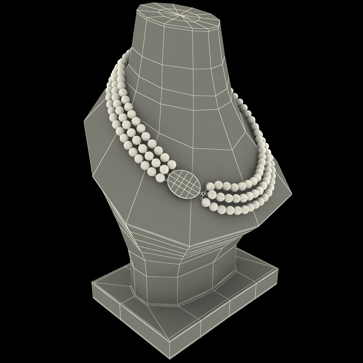 3d jewellery display bust necklace