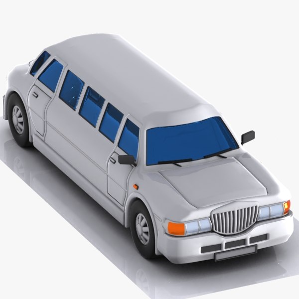 3d model cartoon limousine limo