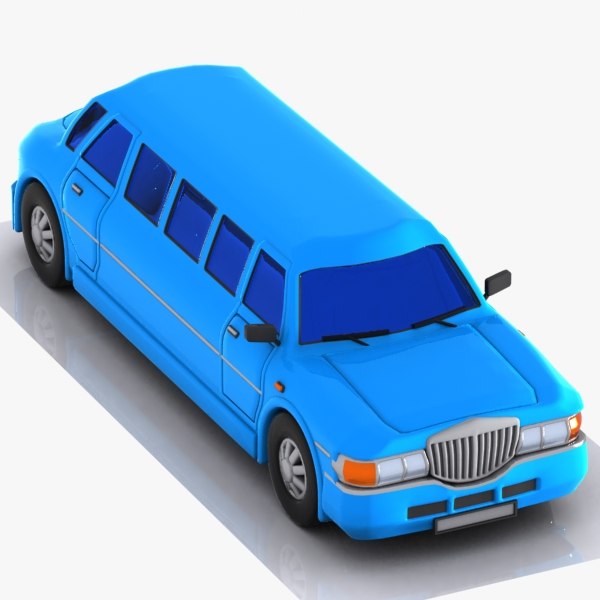 3d model cartoon limousine limo