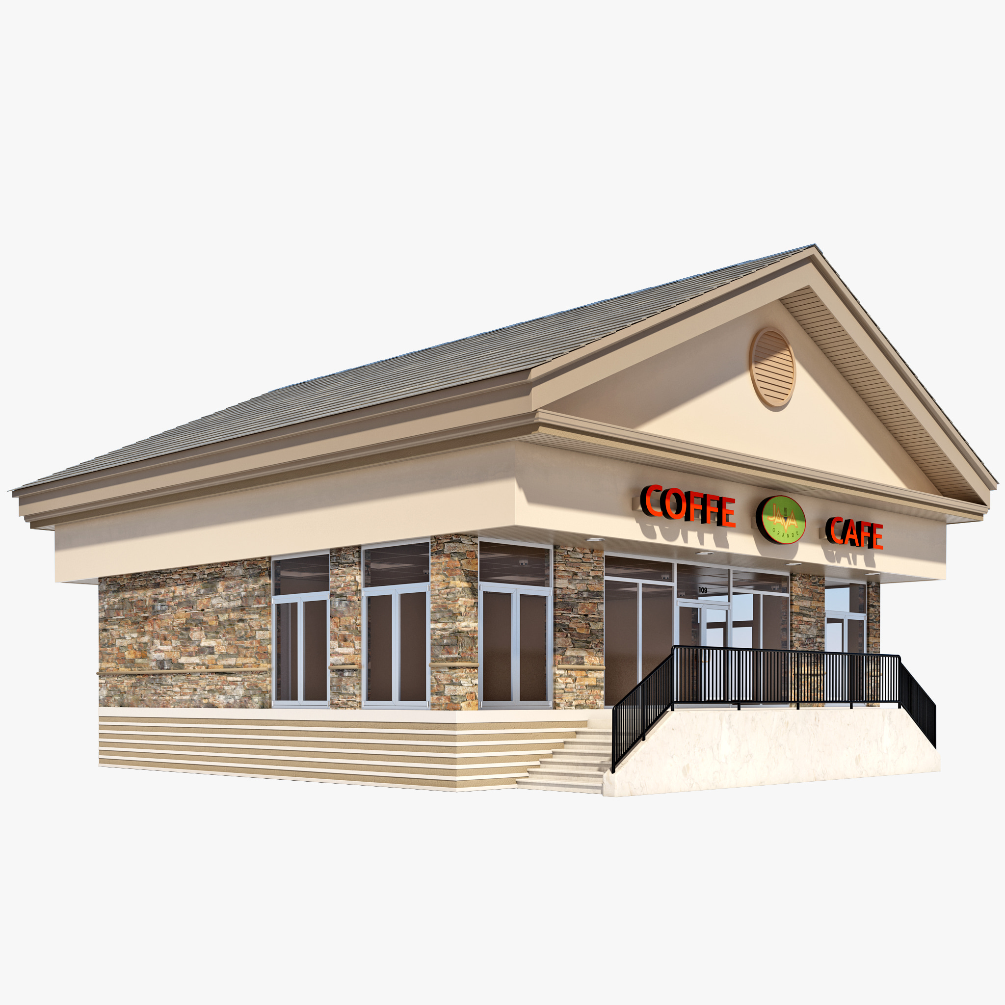 coffee shop  house 3d  model 