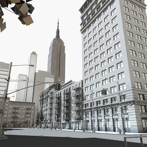 3d model city block