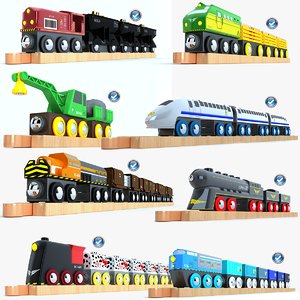 3d model of kids train toys 3