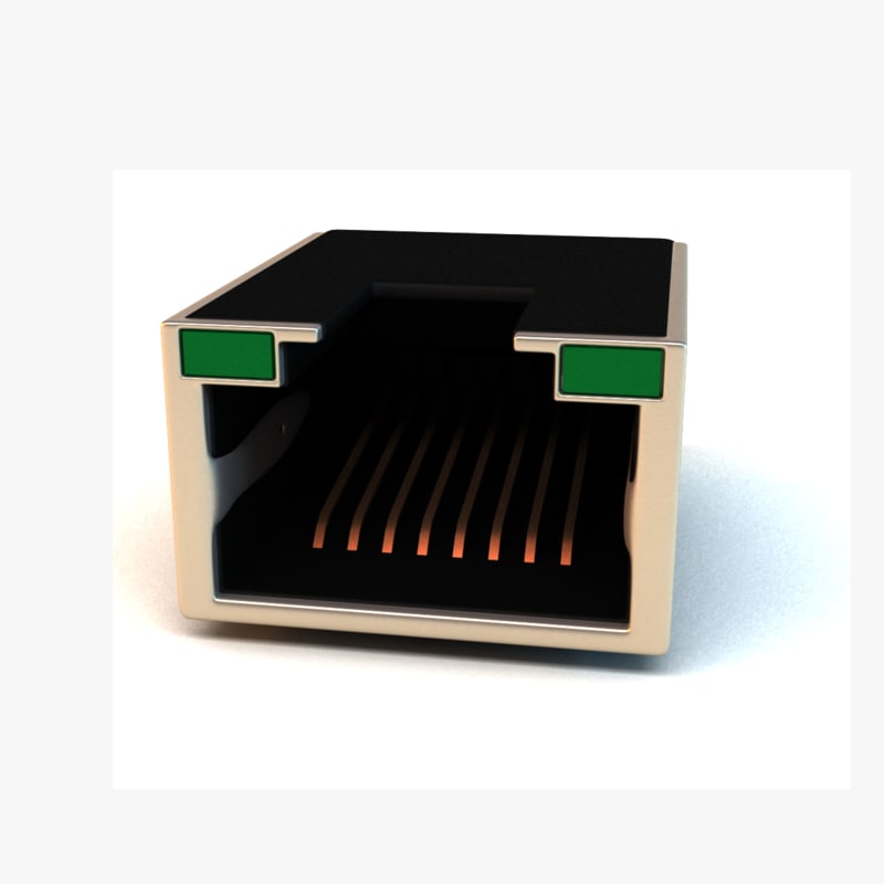 computer lan port 3d model