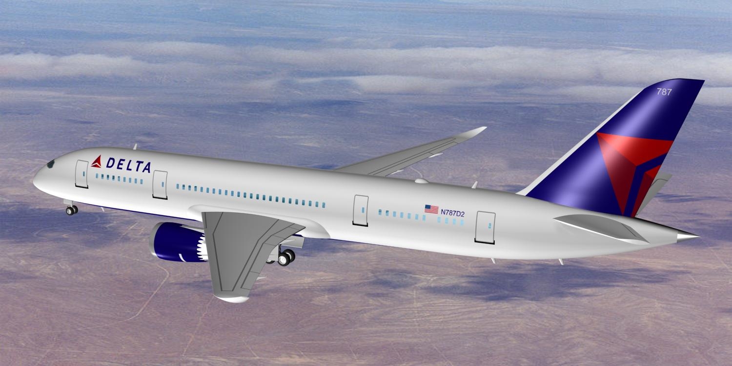 delta airlines 787 dreamliner 3d model