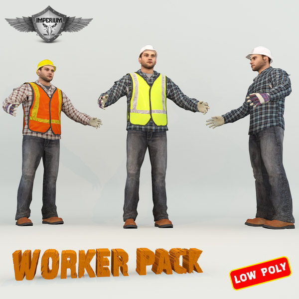 3d model worker pack