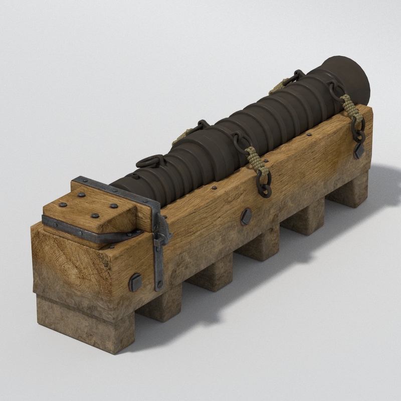 3d model bombard weapon