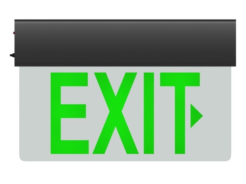 3d model of glass exit sign v