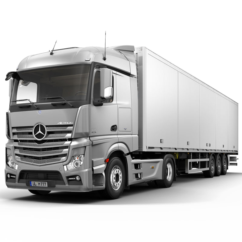 Download 3d model mercedes actros semi trailer