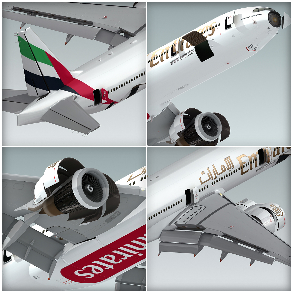 Plane Emirates Fleet Airbus 3d Max