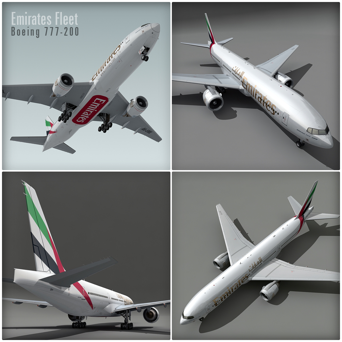 Plane Emirates Fleet Airbus 3d Max