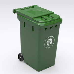 3d model trash container