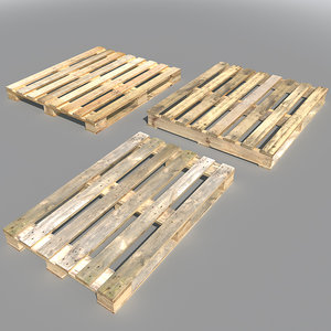 wood pallets 3d fbx