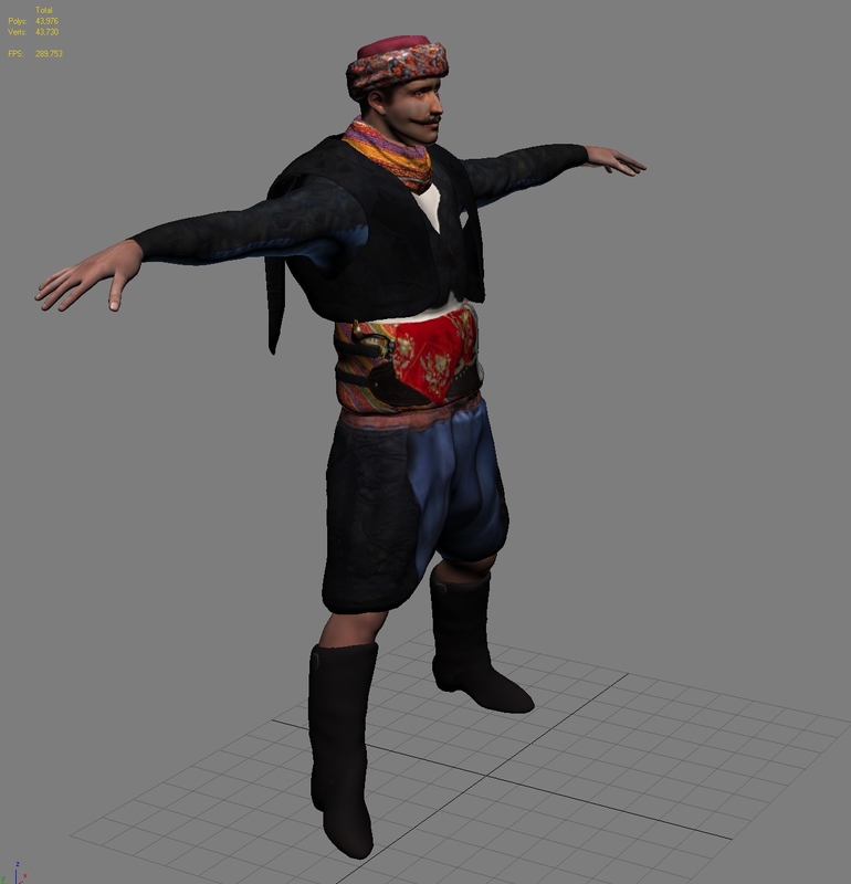3d folk dance player zeybek