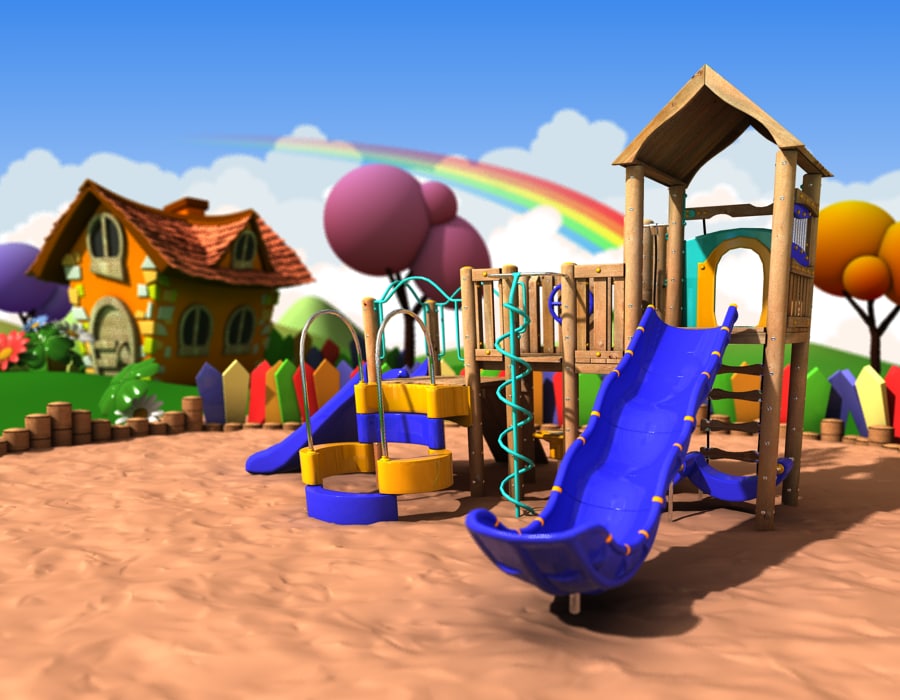 playground slide 3d model