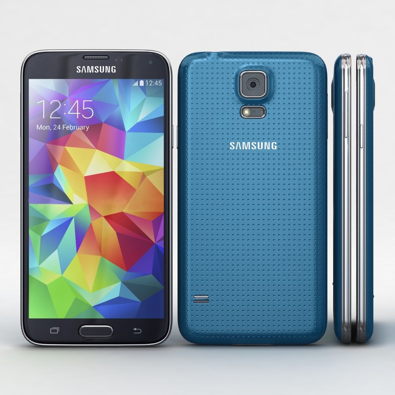 samsung galaxy s5 blue 3d model