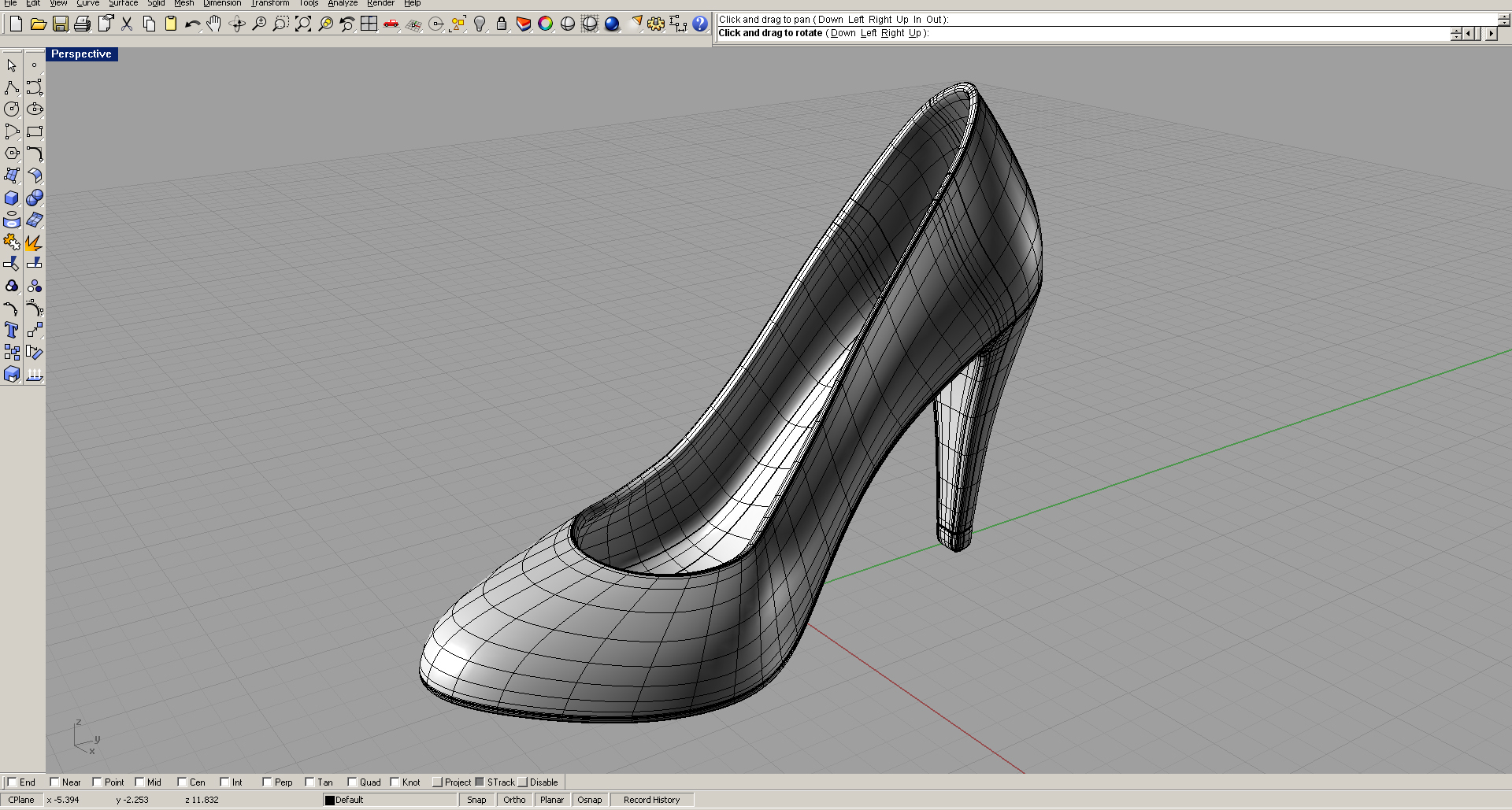 3d igs women shoe solidworks model