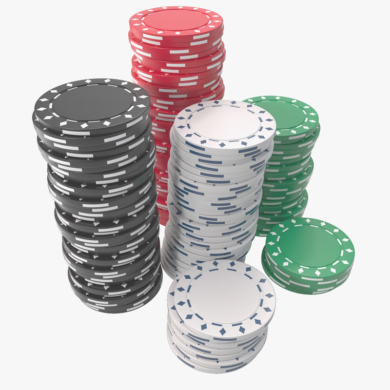 3d poker chips model