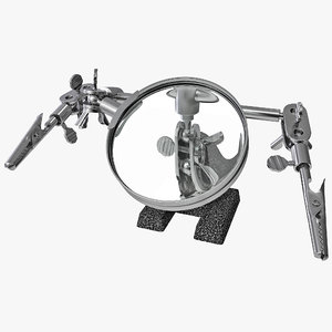 3d model helping hands magnifying glass