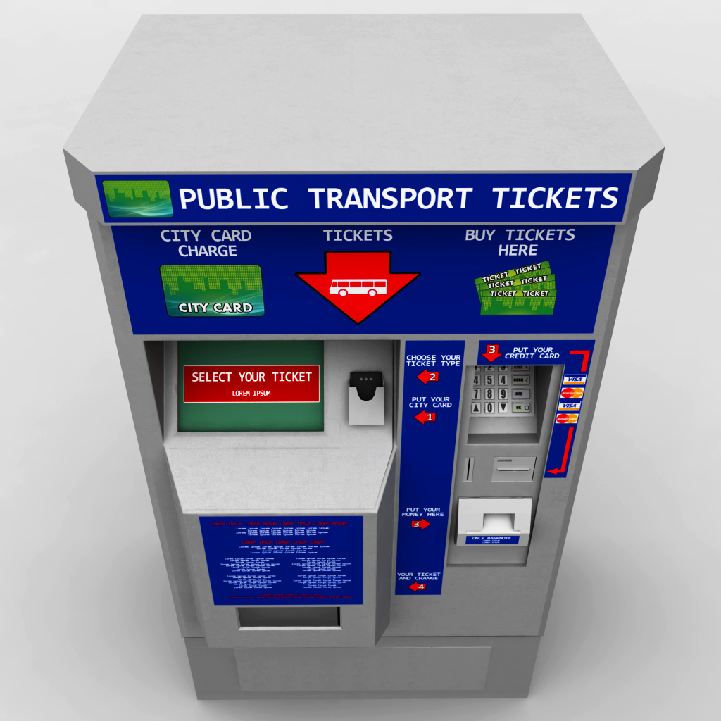 Ticket machine. Bus ticket machine.