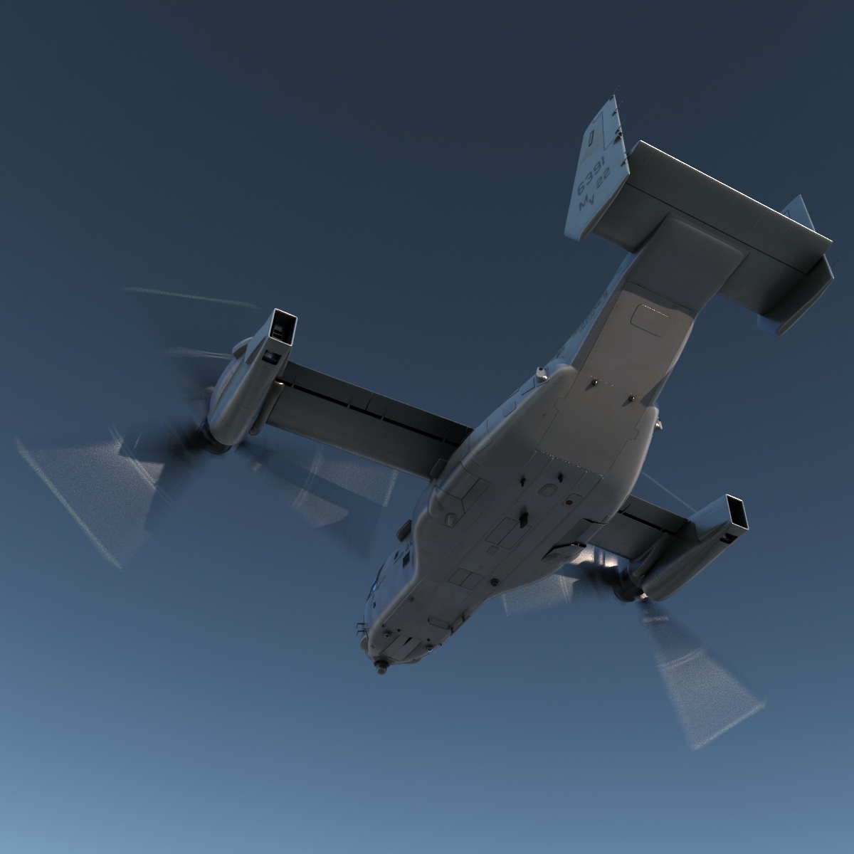 military tiltrotor aircraft mv-22 3d model