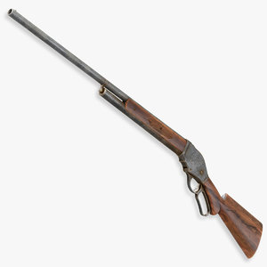 winchester 1887 shotguns gun 3d model