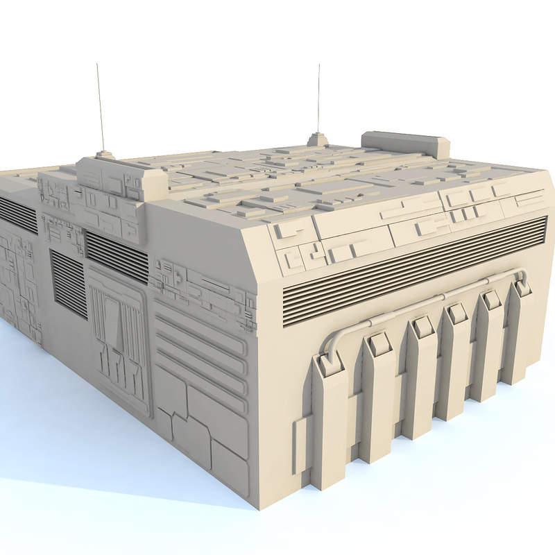 3d sci fi futuristic building model