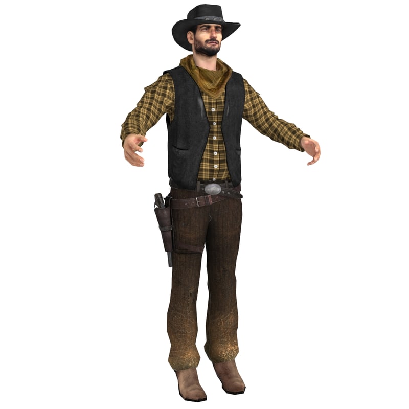 3d model of wild west cowboy