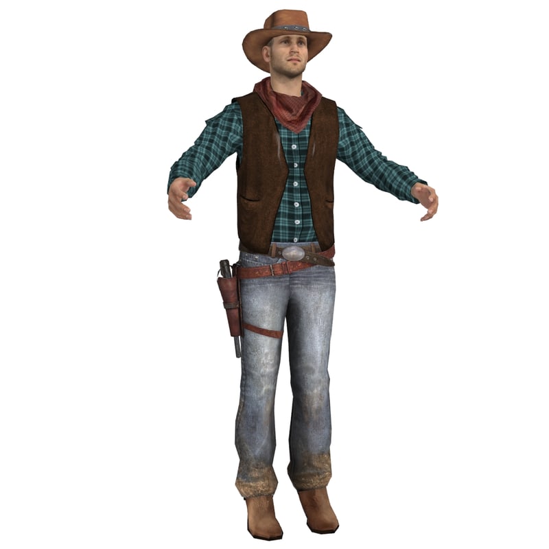 wild west cowboy 3d model