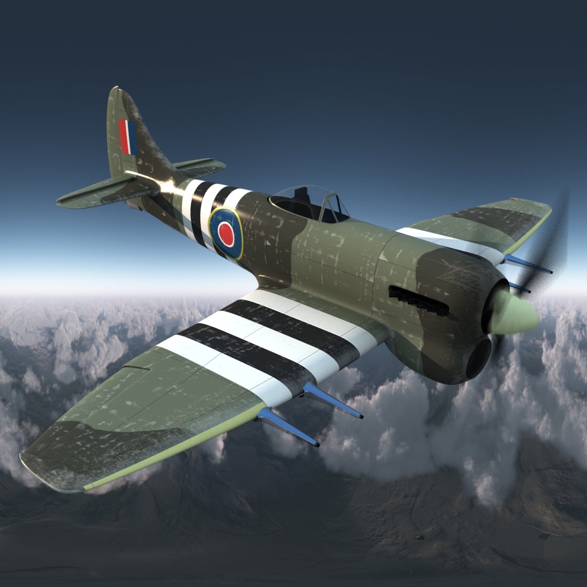 3d model hawker typhoon british wwii