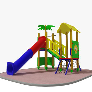 3d playground tunnel slide