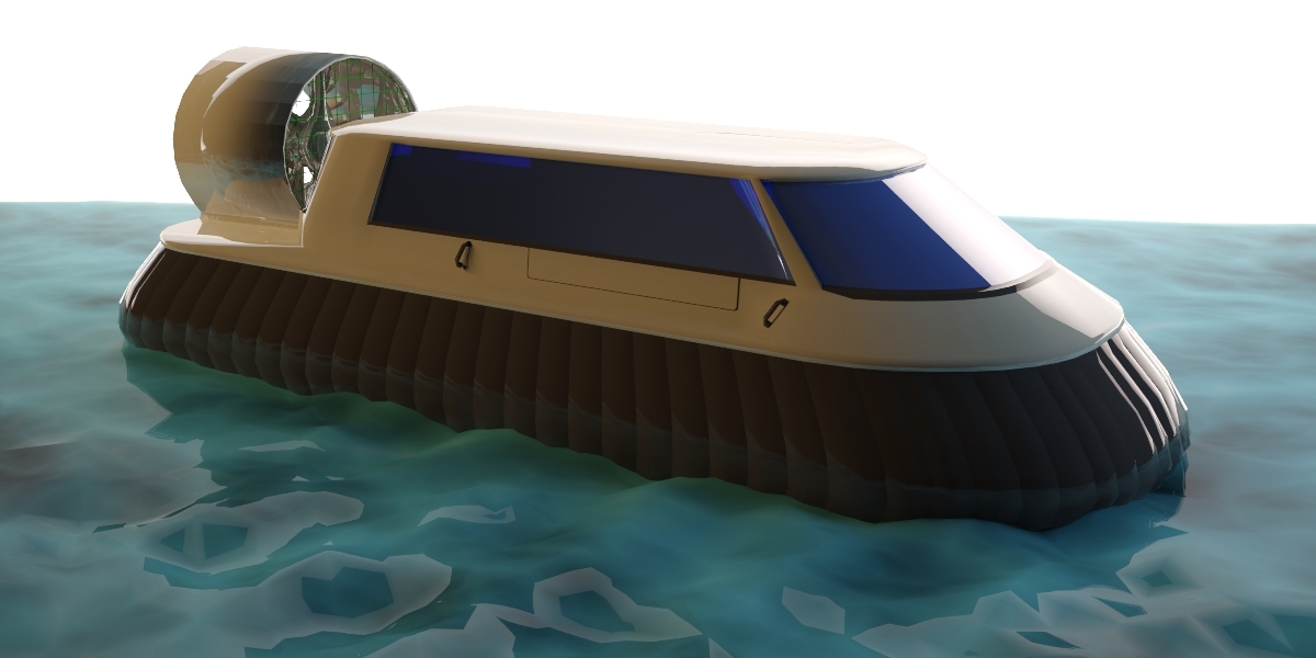 hovercraft air-cushion vehicle 3d model