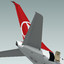 3ds boeing 737-800 plane turkish