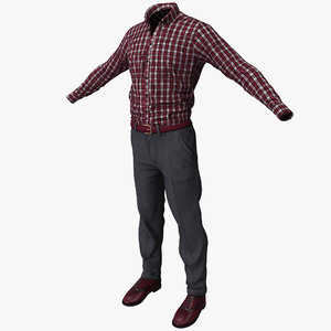 3d male casual clothes 6 model