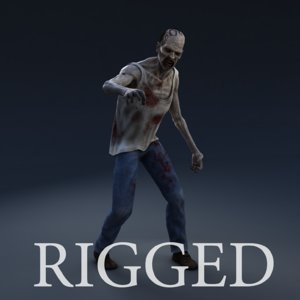 zombie character rig 3d model