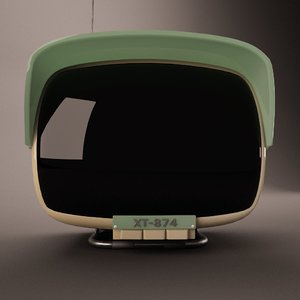 vintage television set 3d c4d
