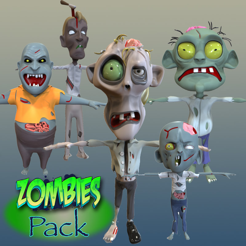3d model cartoon zombie