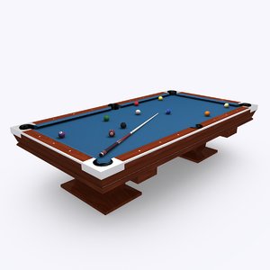 arch legged pool table 3d model