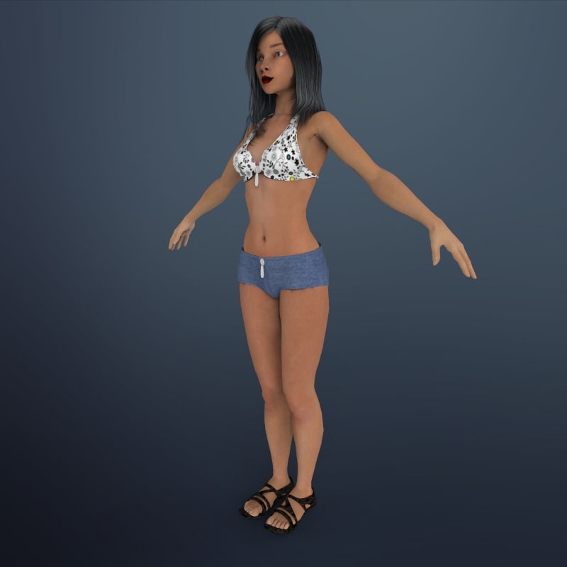 Woman in underwear rigged 3d model 3ds max,Maya files free download - CadNav