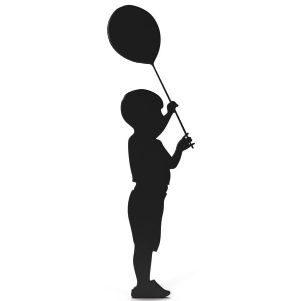 child balloon silhouette 3d model