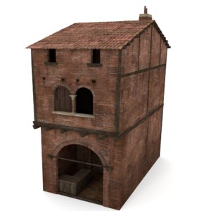 italian medieval house 3d 3ds