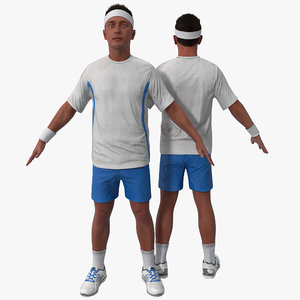 3d tennis player 3 version model